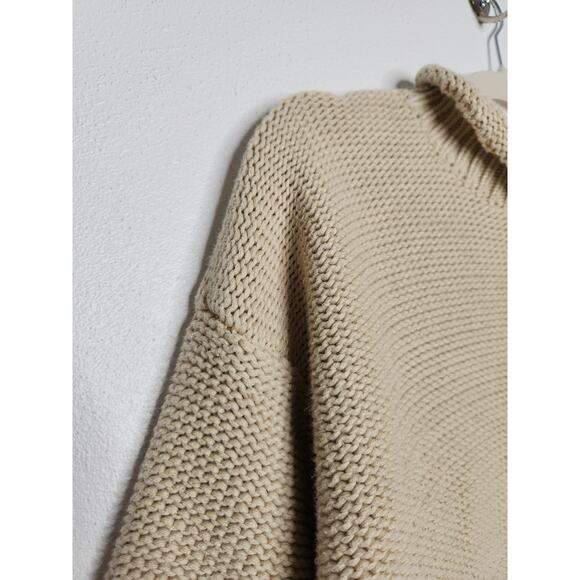 Vintage Guess Classic Sportswear Mock Neck Sweater Cotton Cream Tan Medium - Picture 3 of 5